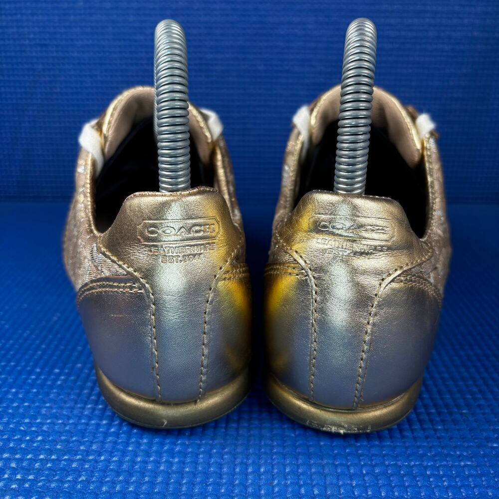 🔴 COACH JOSS SIGNATURE Women`s Size 6M Metallic Gold Fashion Shoes A1265 - Picture 4 of 8